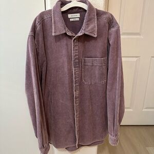 Purple Corduroy Button-Up Shirt